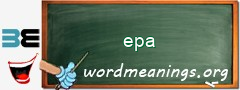 WordMeaning blackboard for epa